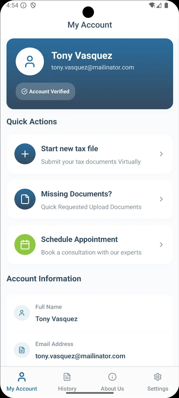 Multitax, screen 1 of 5